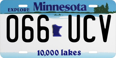 MN license plate 066UCV