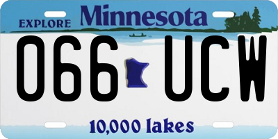 MN license plate 066UCW