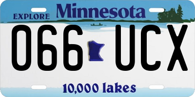 MN license plate 066UCX