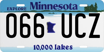 MN license plate 066UCZ