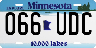 MN license plate 066UDC