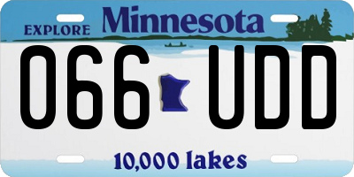MN license plate 066UDD
