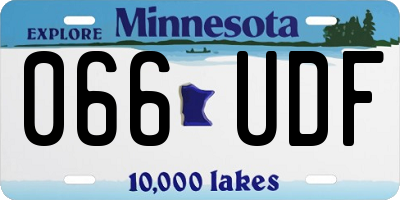 MN license plate 066UDF