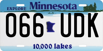 MN license plate 066UDK