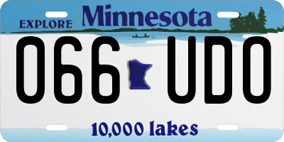 MN license plate 066UDO