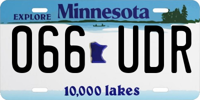MN license plate 066UDR