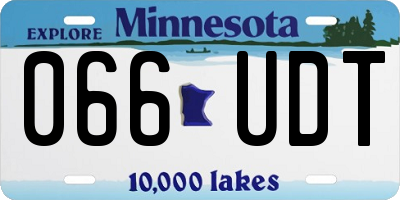 MN license plate 066UDT