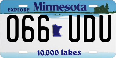 MN license plate 066UDU