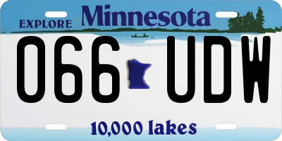 MN license plate 066UDW