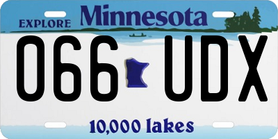 MN license plate 066UDX