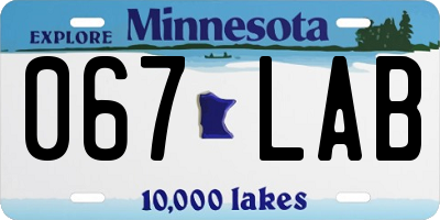 MN license plate 067LAB