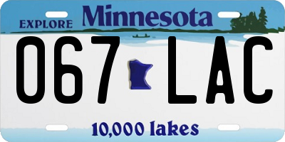 MN license plate 067LAC