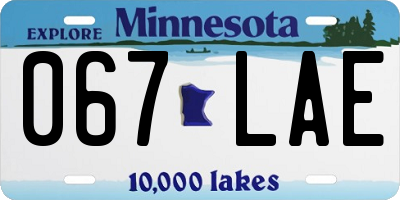 MN license plate 067LAE