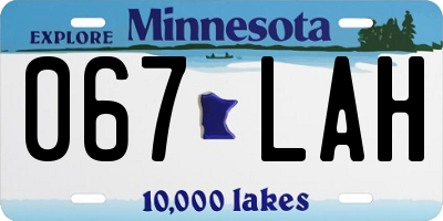 MN license plate 067LAH