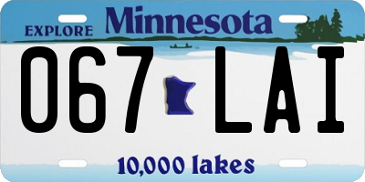 MN license plate 067LAI