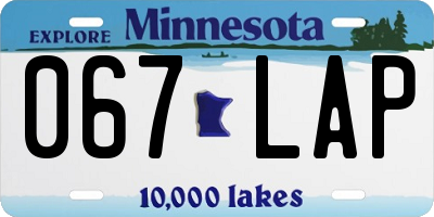 MN license plate 067LAP