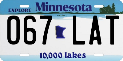 MN license plate 067LAT