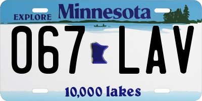 MN license plate 067LAV