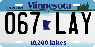 MN license plate 067LAY