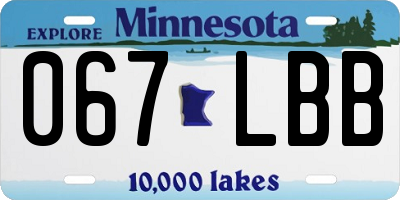 MN license plate 067LBB