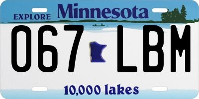 MN license plate 067LBM