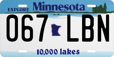 MN license plate 067LBN