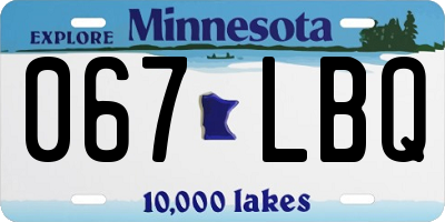 MN license plate 067LBQ