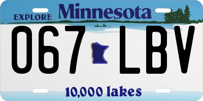 MN license plate 067LBV