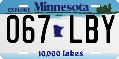 MN license plate 067LBY