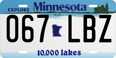 MN license plate 067LBZ