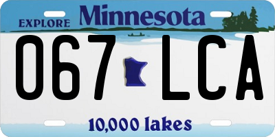 MN license plate 067LCA