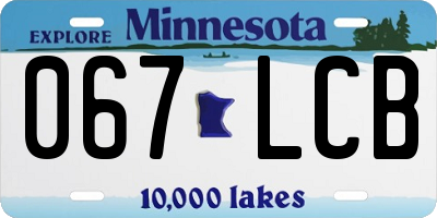 MN license plate 067LCB