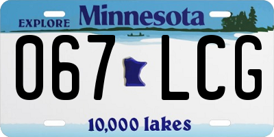 MN license plate 067LCG