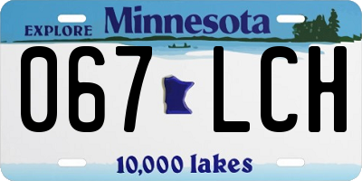 MN license plate 067LCH