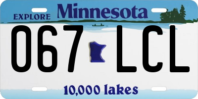 MN license plate 067LCL