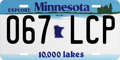 MN license plate 067LCP