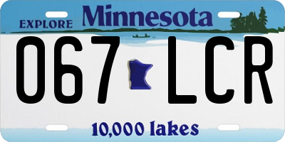 MN license plate 067LCR