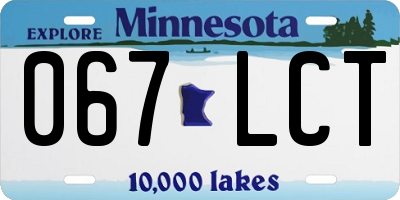 MN license plate 067LCT