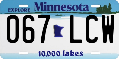 MN license plate 067LCW