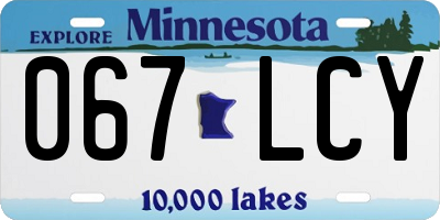 MN license plate 067LCY