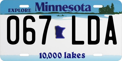 MN license plate 067LDA