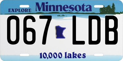 MN license plate 067LDB