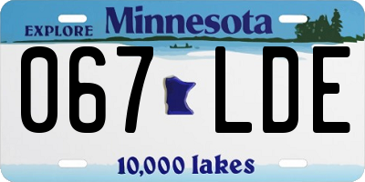 MN license plate 067LDE