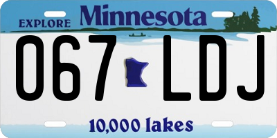 MN license plate 067LDJ