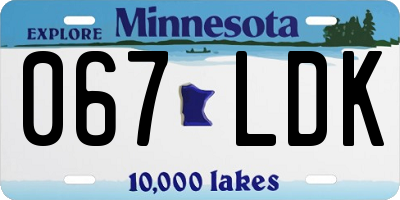 MN license plate 067LDK