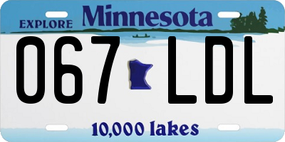 MN license plate 067LDL