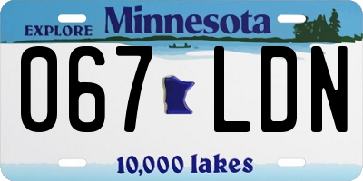 MN license plate 067LDN