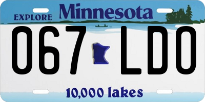 MN license plate 067LDO