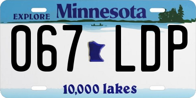 MN license plate 067LDP