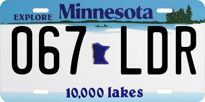 MN license plate 067LDR